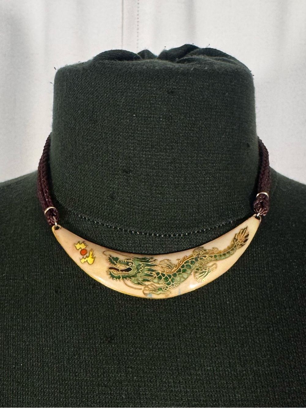 Vintage Dragon Cloisonné Choker Necklace